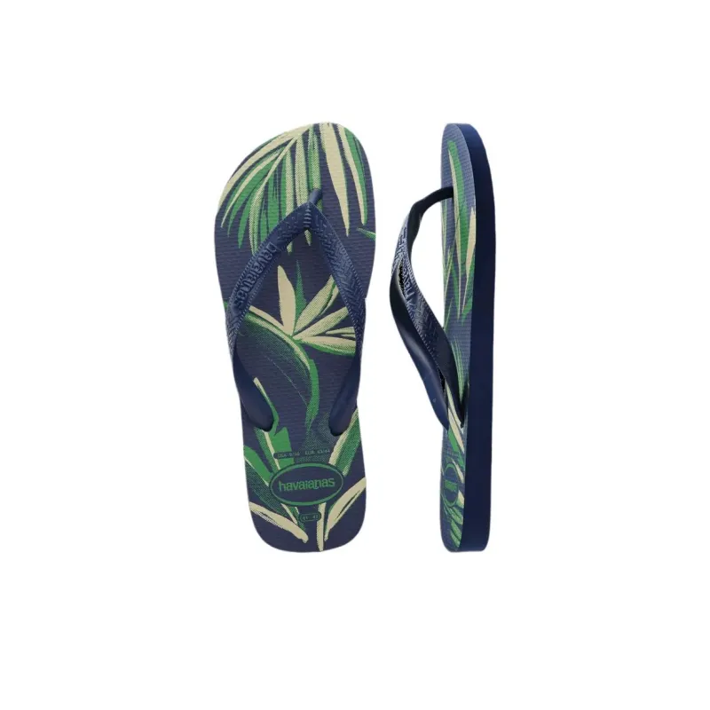 Havaianas Rubber Sole Abrasion Resistant Flip Flops Unisex Dark Blue-6