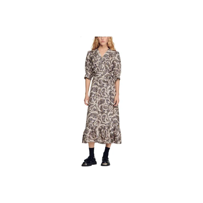 Sandro Short Sleeved Dresses Women's Multicolor-1