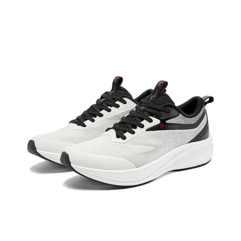QIAODAN Rapid LITE Anti Slip Wear Resistant Low Top Casual Running Shoes Men's White Black-2