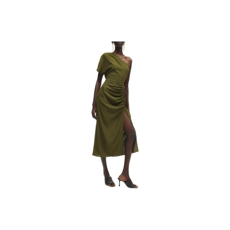 H&M Sleeveless Dress Women's Dark Green-1