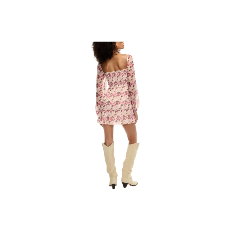 ARITZIA Wilfred Tempest Mini Dress Long-Sleeved Dresses Women's It Birch Poetic Pink/Poppy Pink-3