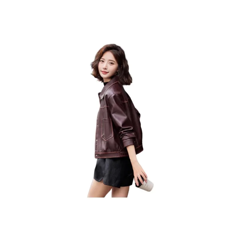 Yi Mengyuan Leather Jacket Women's-5