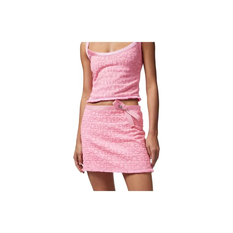 VERSACE X Dua Lipa VERSACE Allover Devoré cotton Shorts-4