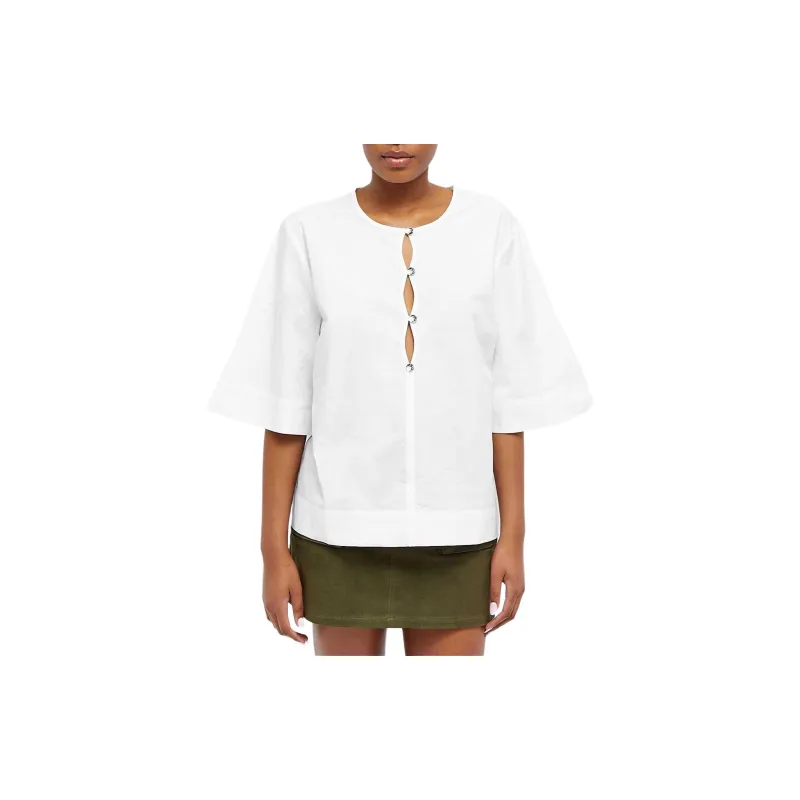 GANNI Cut out Poplin Blouse-2