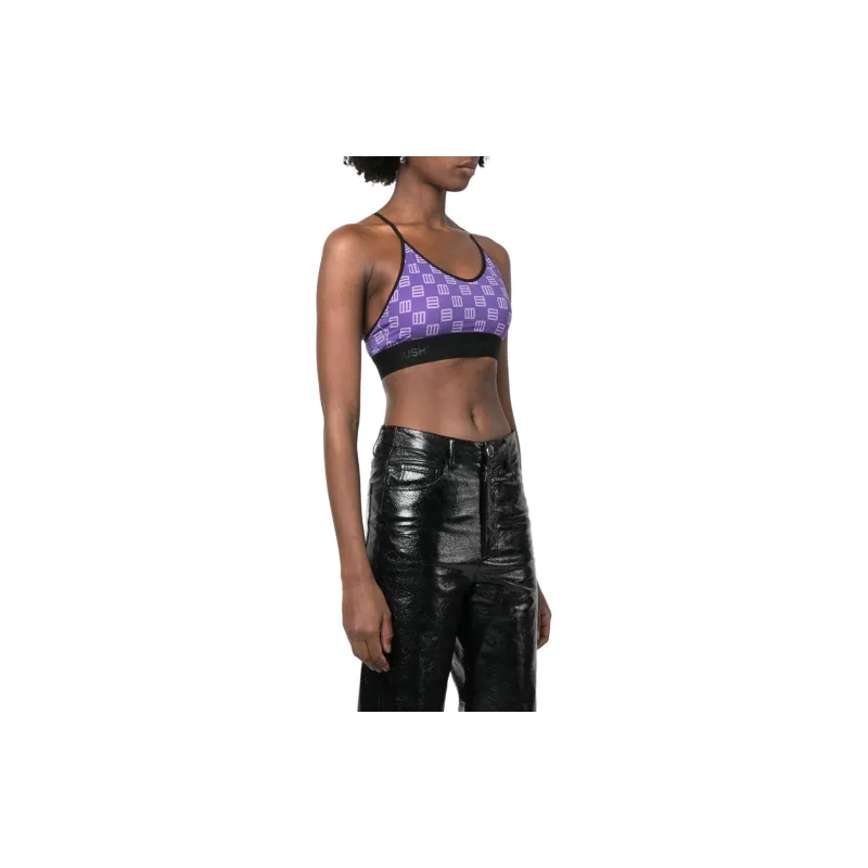 AMBUSH Monogram-Print Cropped Bra Top-3