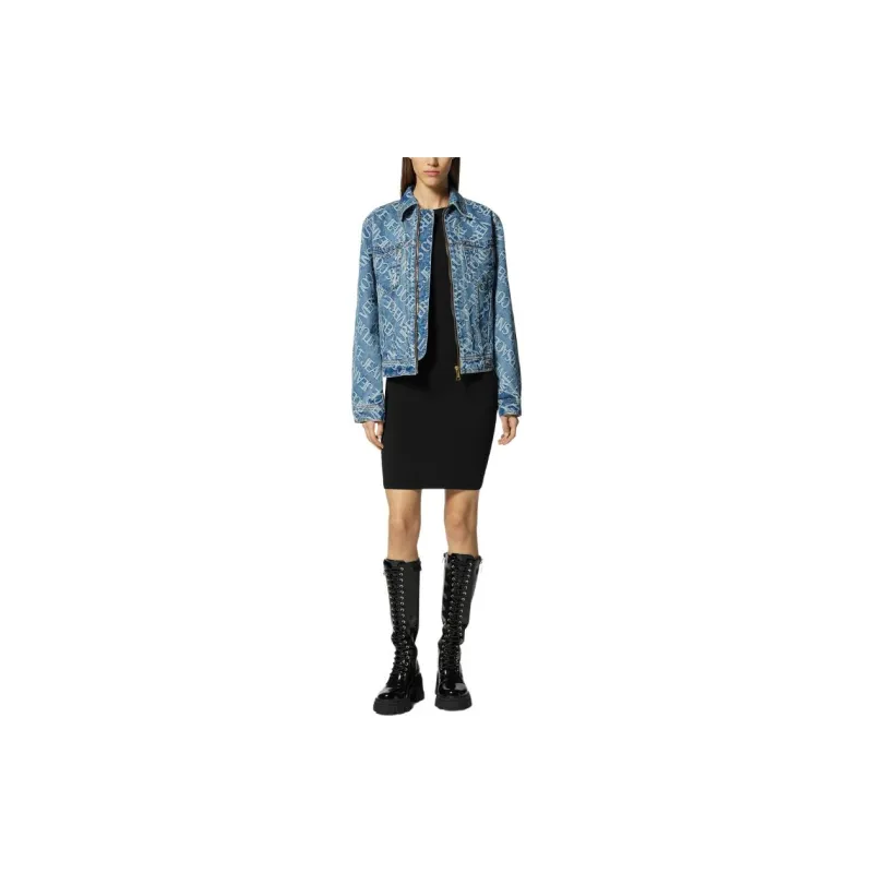 VERSACE JEANS COUTURE Short Sleeved Dresses Women's Black-3