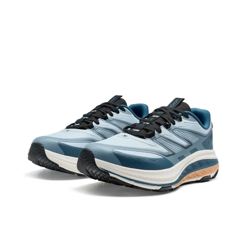 XTEP Slip-Resistant Rebound Low-Top Sprint Running Shoes Men's Blue White-3