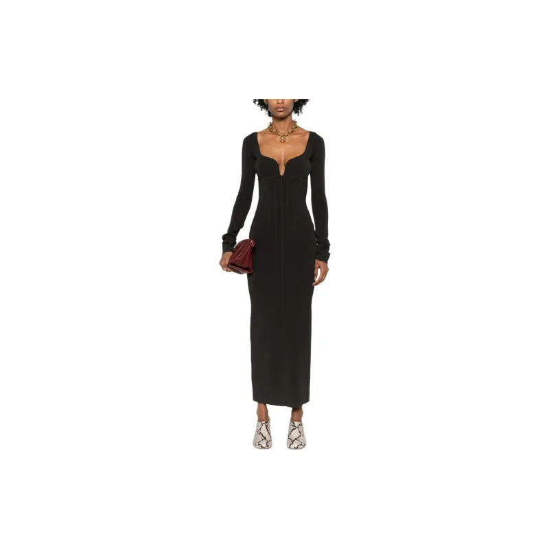 NANUSHKA Seam detail Ribbed Midi Dress-1
