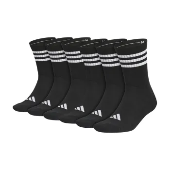 Adidas Mid Calf Socks Unisex Black 6 Pack