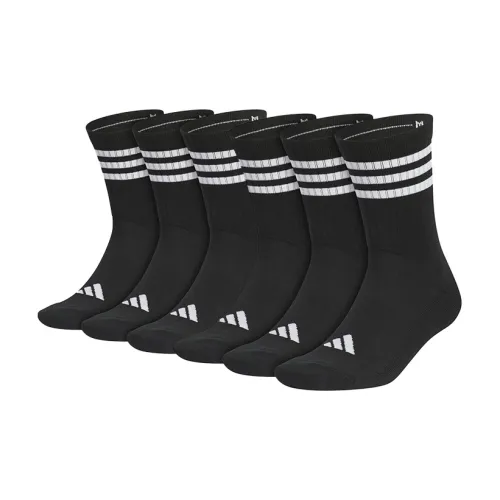 Adidas Mid Calf Socks Unisex Black 6 Pack