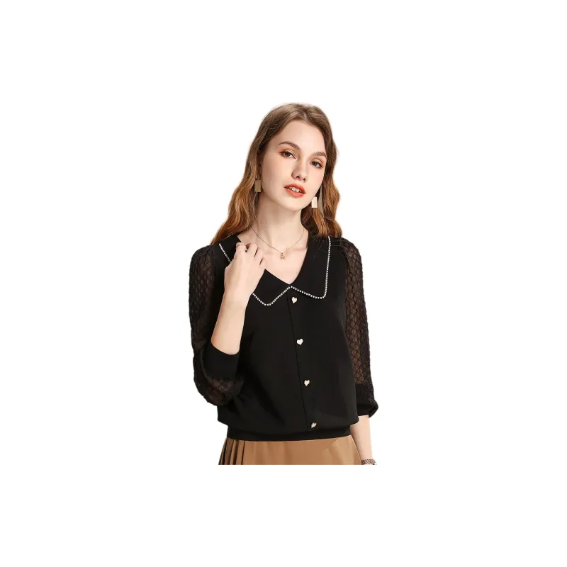FENHONGMALI C Shirt Women's Black-3