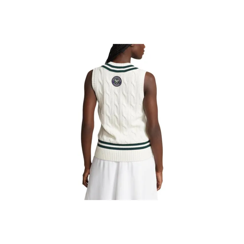 Polo Ralph Lauren Wimbledon Tennis Open Collection SS24 Tank Tops Women's Porcelain White-3