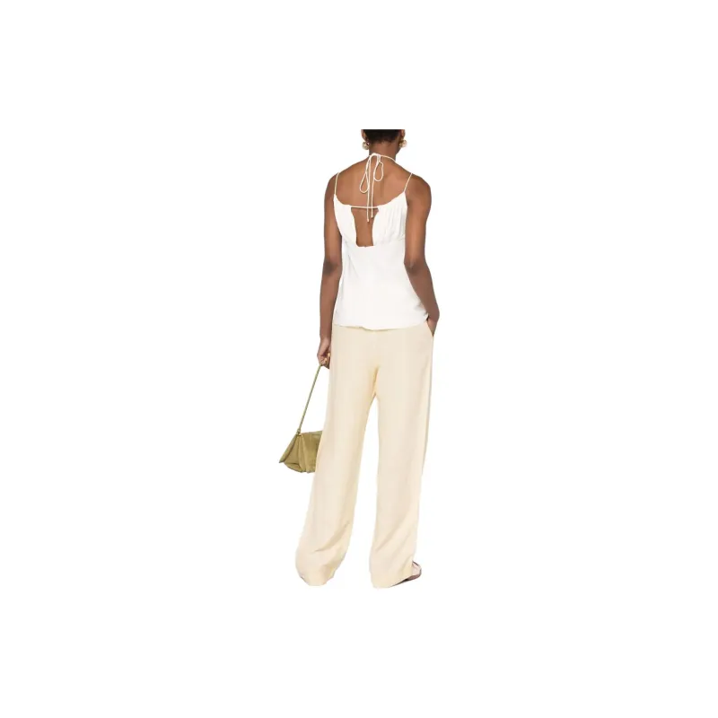 TOTEME SS23 Casual Pants Women's Vanilla White-2
