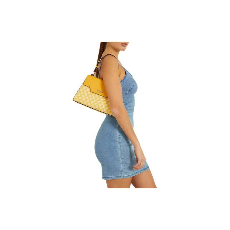 GUESS Polyurethane Shoulder Bag Crossbody Bag Handbag Women's Yellow-2