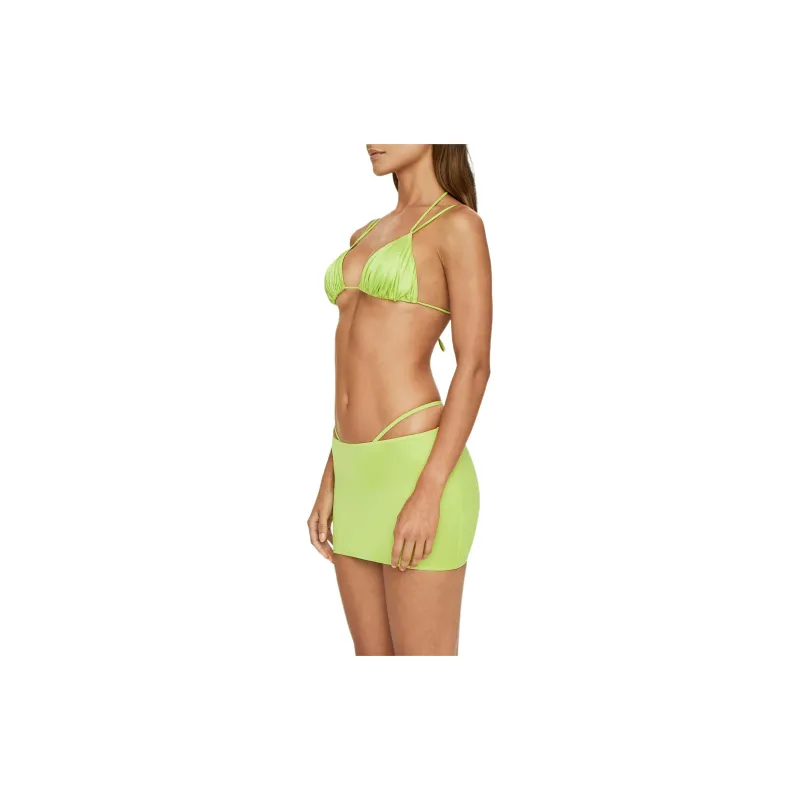 Khy FW24 DROP 010 Satin Ultra Mini Swim Skirt Swim Dresses & Skirts Women's Lime Green-3