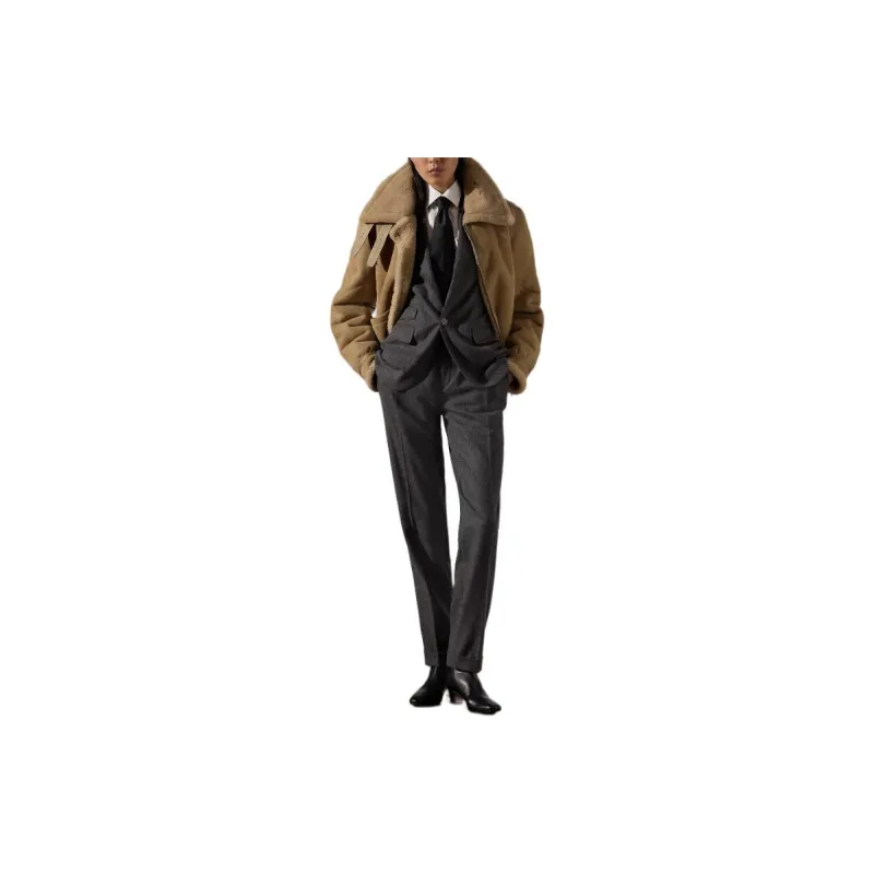 Ralph Lauren Collection Parker Wool Flannel Jacket Business Suit Women's Dark Gray-1