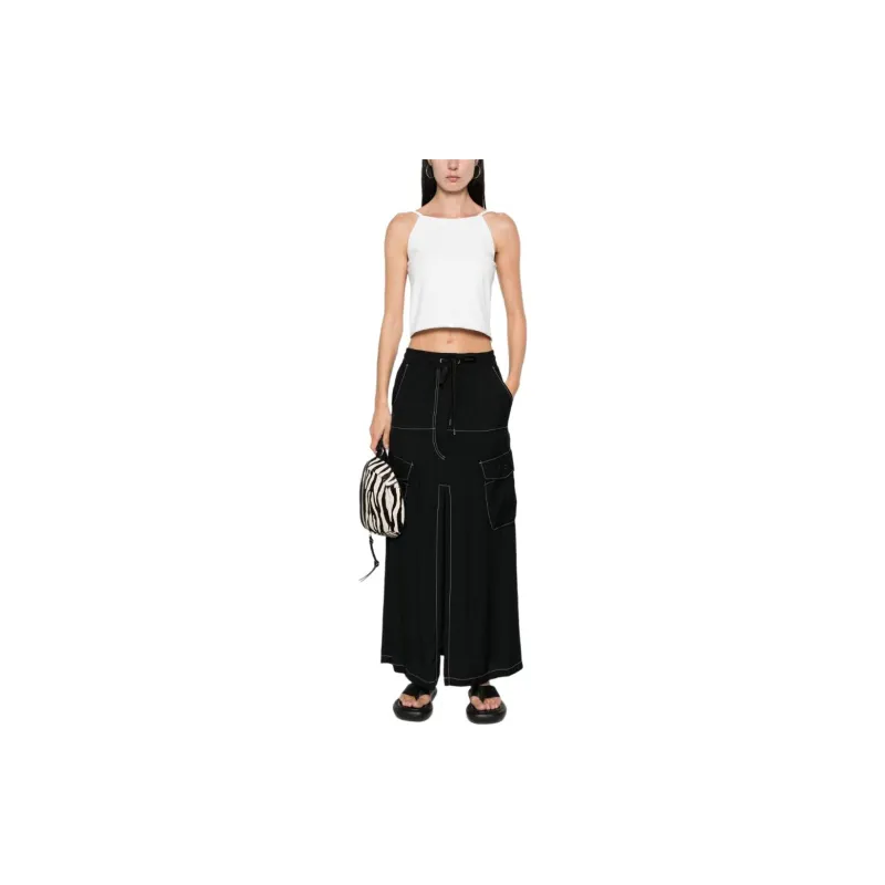 PINKO Stitched-Detail Drawstring Midi Skirt-2