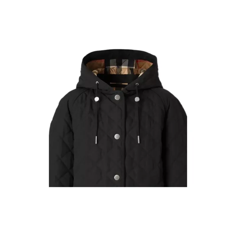 Burberry Quilt Down Hooded Jacket 'Black'-5