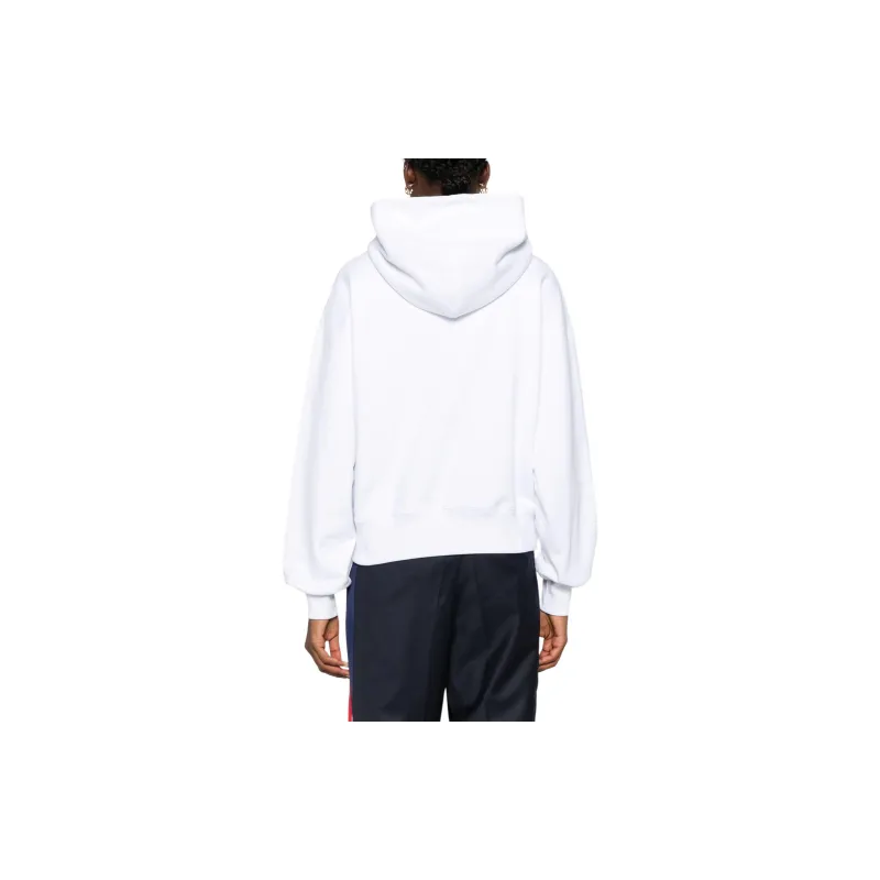 GUCCI Drop Shoulder Logo Printed Hoodie-1