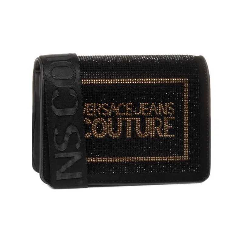VERSACE JEANS COUTURE Artificial Leather Camera Bag Handbag Women's Black-0