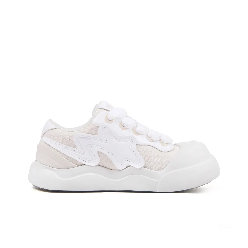 Hemy Height Increasing Anti Slip And Wear Resistant Low Top Casual Shoes Unisex White-1