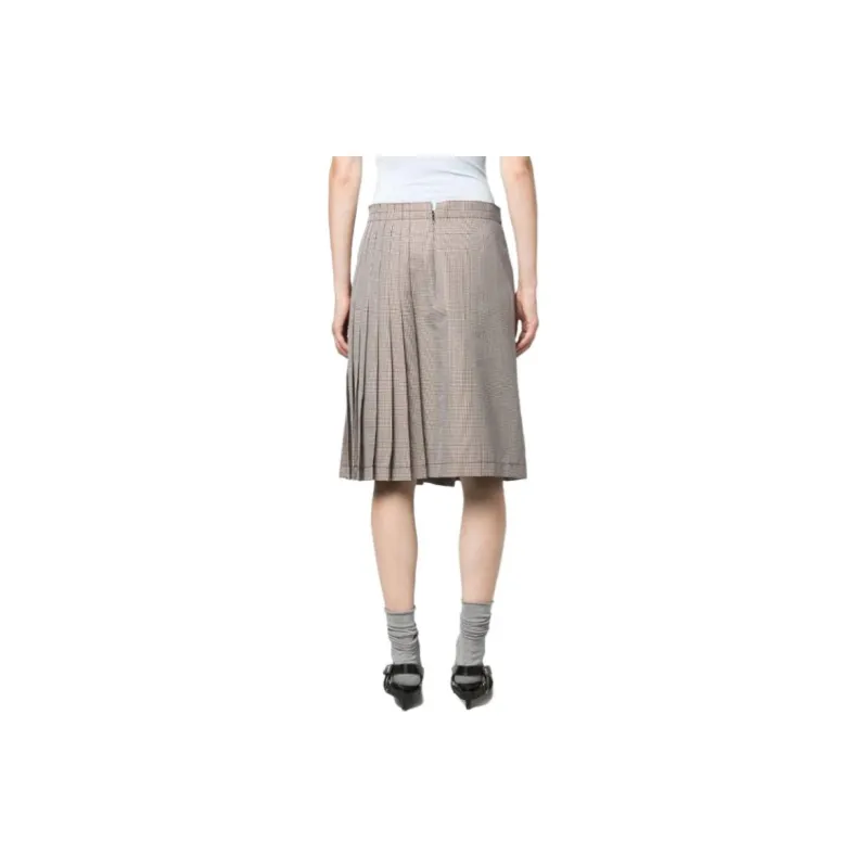 MARNI Check print Pleated Midi Skirt-2