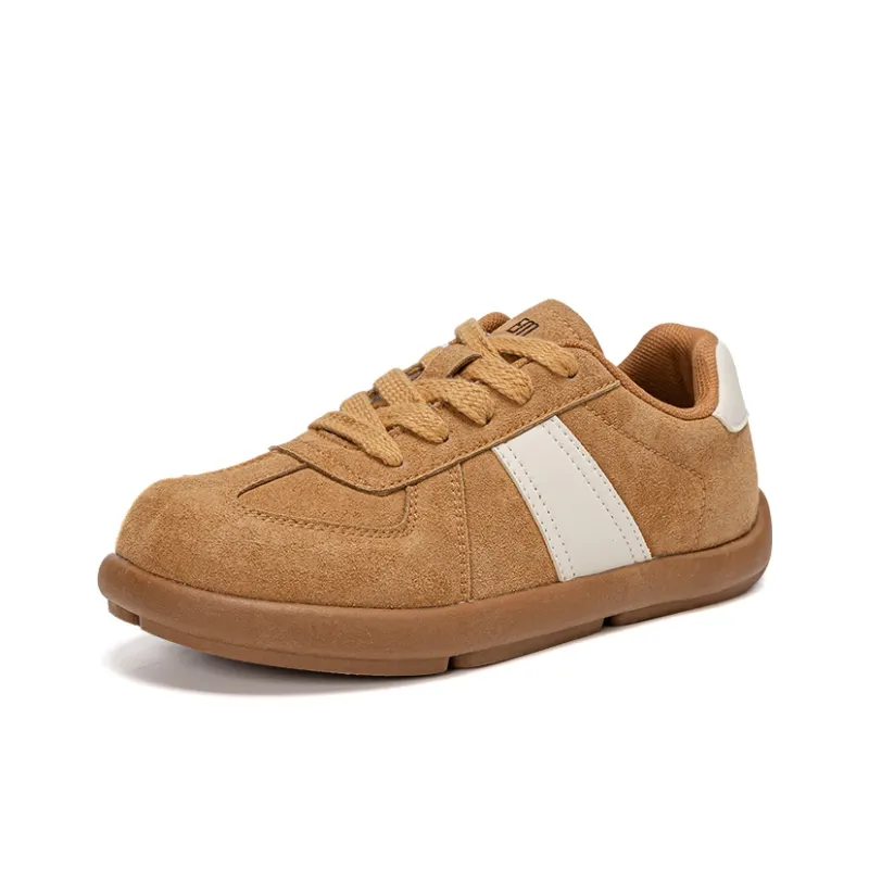 EXULL Q Vintage German Army Trainers Low Top Casual Shoes Women's Brown-1
