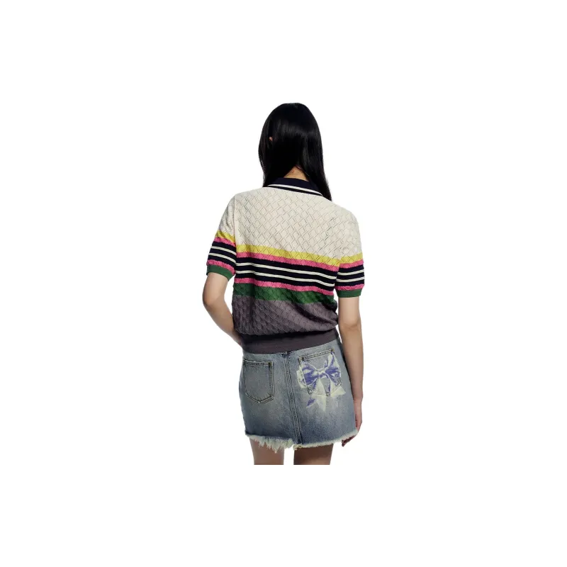 UOOYAA Polo Shirts Women's Stripes-2