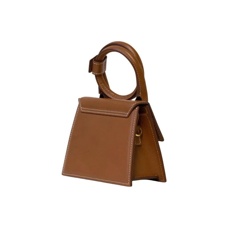 Jacquemus Leather Tote Bag Shopping Bag Handbag Women's Brown-2