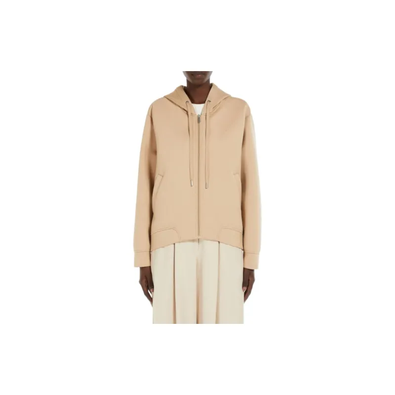 WEEKEND MaxMara Parsec Collection Jersey Hoodie Jackets & Coats Women's Beige-2