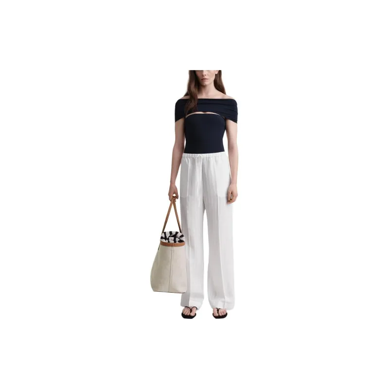 TOTEME Casual Pants Women's White Stripes-1