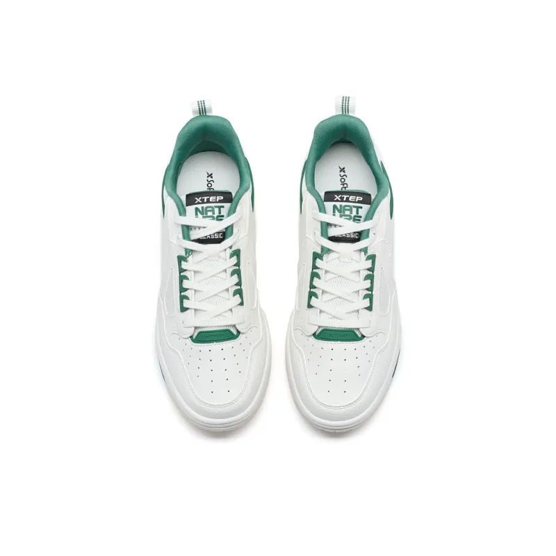 XTEP New Dawn Lightweight Anti Slip Low Top Skateboard Shoes Men's Sail White-4