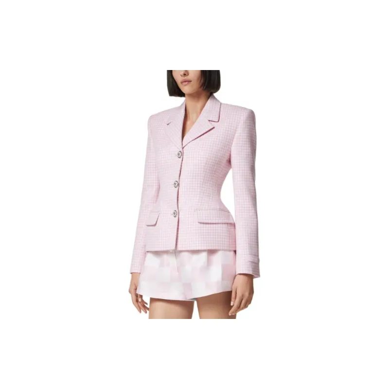 VERSACE JEANS Gingham Virgin wool Blazer-3