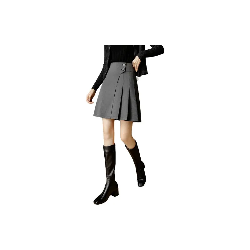 Late White Casual Short Skirts Women's Dark Gray-6