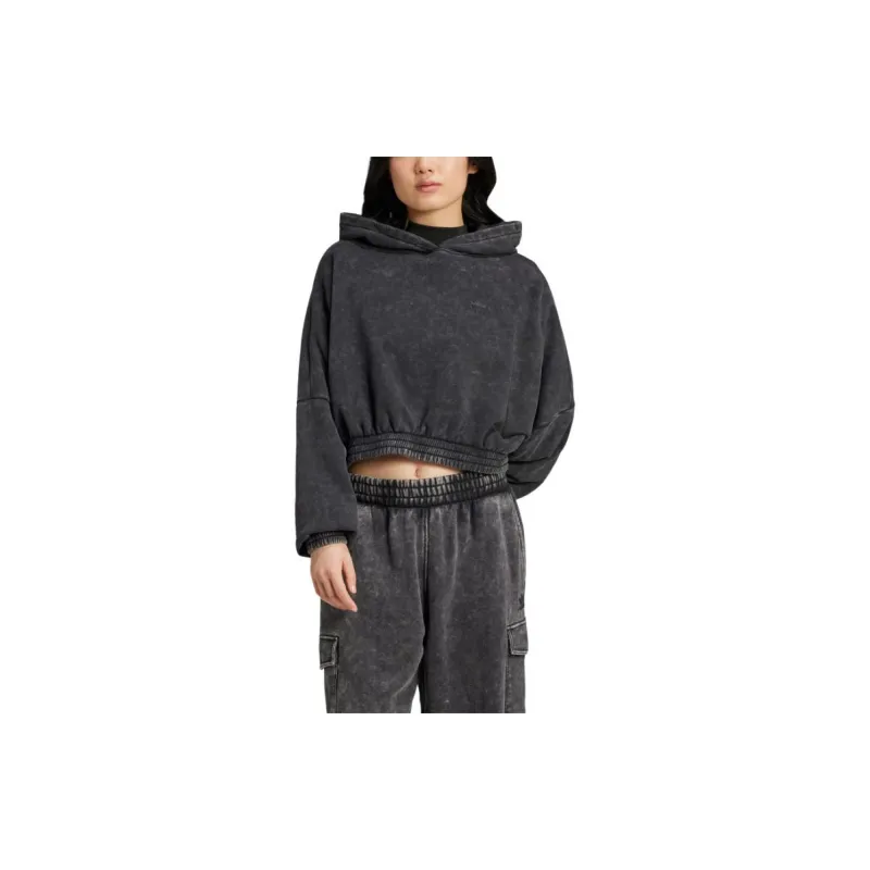 Adidas Originals CROP HOODIE Sweatshirt Women's Black-1