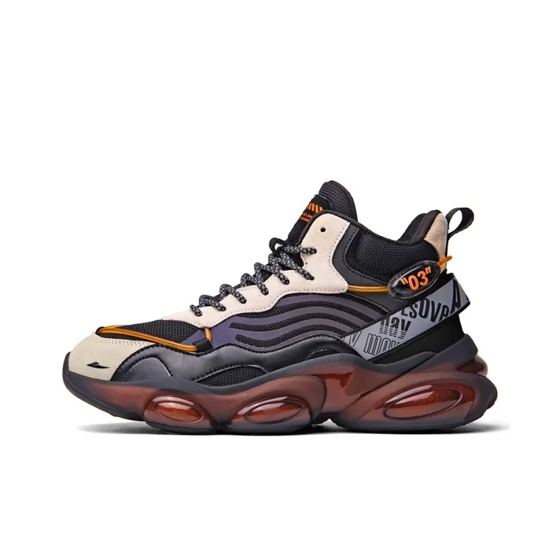 Kuding Anti-Slip Wear-Resistant High-Top Running Shoes Men's-5