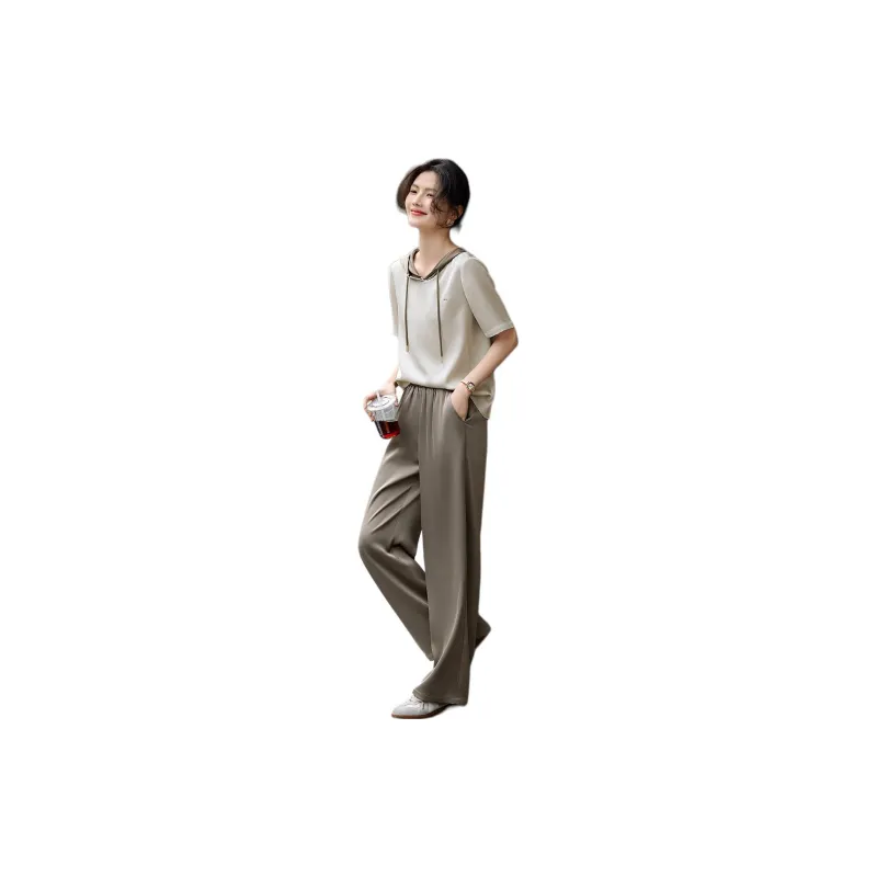 XWI Casual Suit Women's Beige & Coffee-2