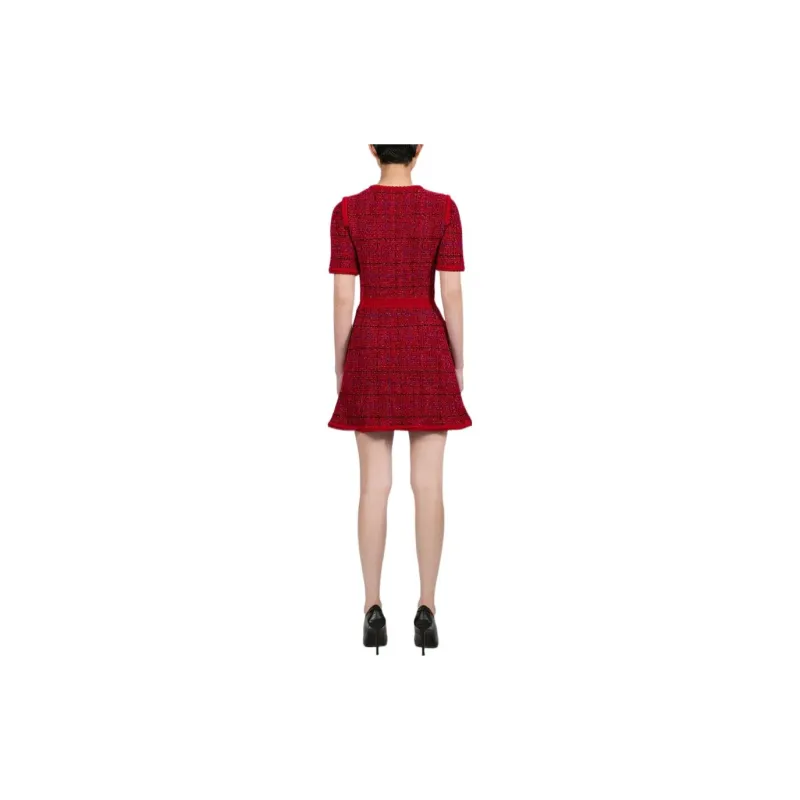 Self portrait Short Sleeved Dresses Women's Red-2