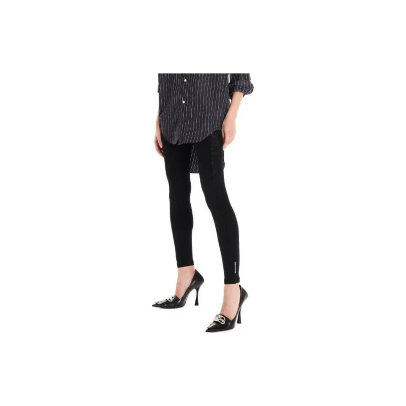 Balenciaga Leggings Slim Fit Women's Black-2