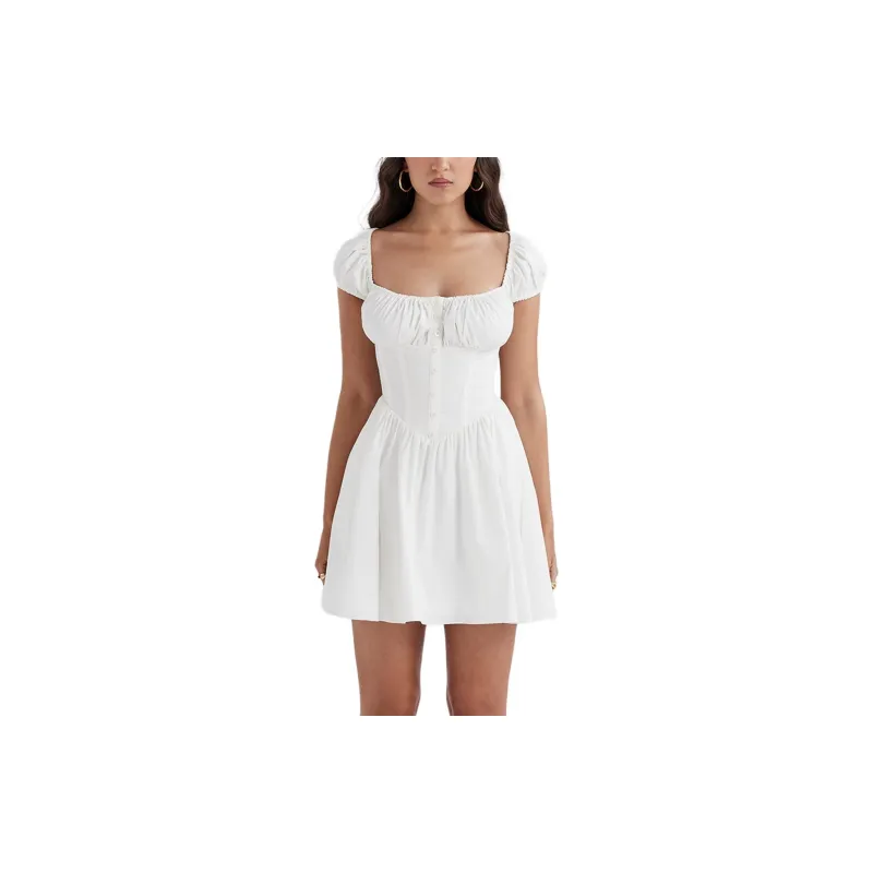 HOUSE OF CB NALA Short Sleeved Dress Women's White/White-2