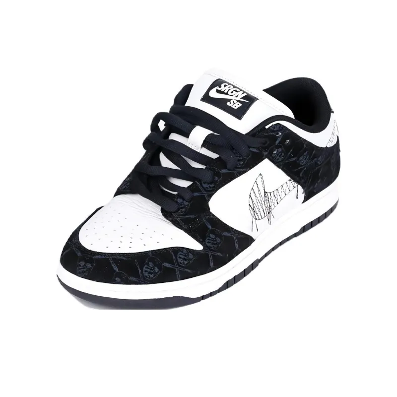 THE SHOE SURGEON x Nike Dunk SB Slip Resistant Low Top Casual Shoes Men's Black White-0