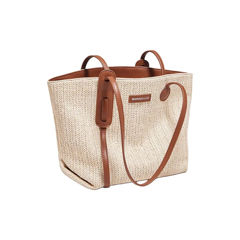 Marino Orlandi Fabric, Synthetic Leather Handbag Regular Women's Ecru-3