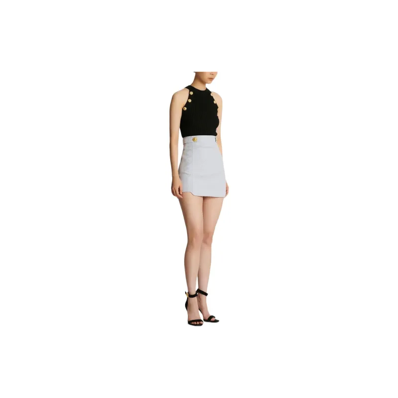 BALMAIN Casual Short Skirts Women's Blue-3
