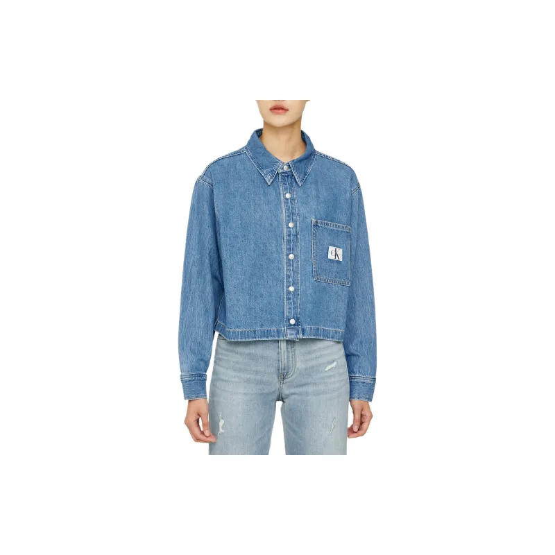 CALVIN KLEIN Denim Jacket Women's Medium Blue-4