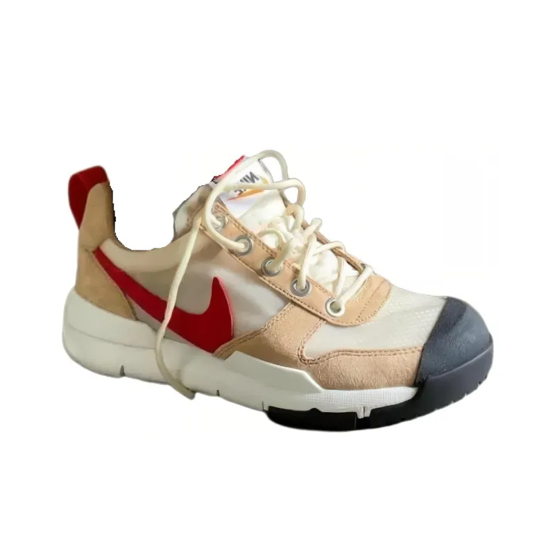 Tom Sachs x Nike Mars Yard Durable Breathable Low Top Casual Shoes Men's Beige Red-1