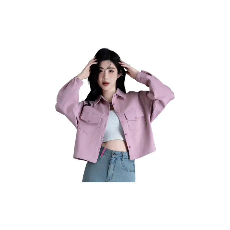 You Cow Me Pants Denim Jacket Women's Pink-7