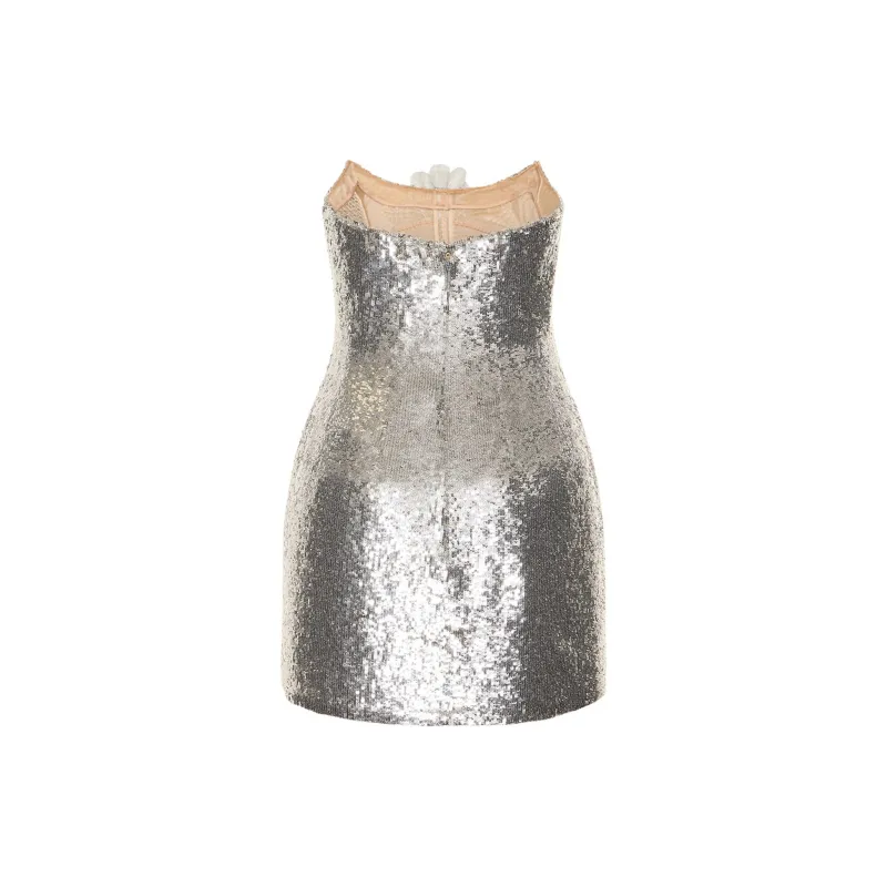OSCAR DE LA RENTA Sleeveless Dress Women's Silver-1