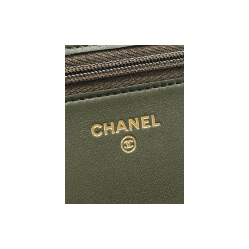 CHANEL Lambskin Shoulder Bag, Crossbody Bag, Wallet Women's Brown-2