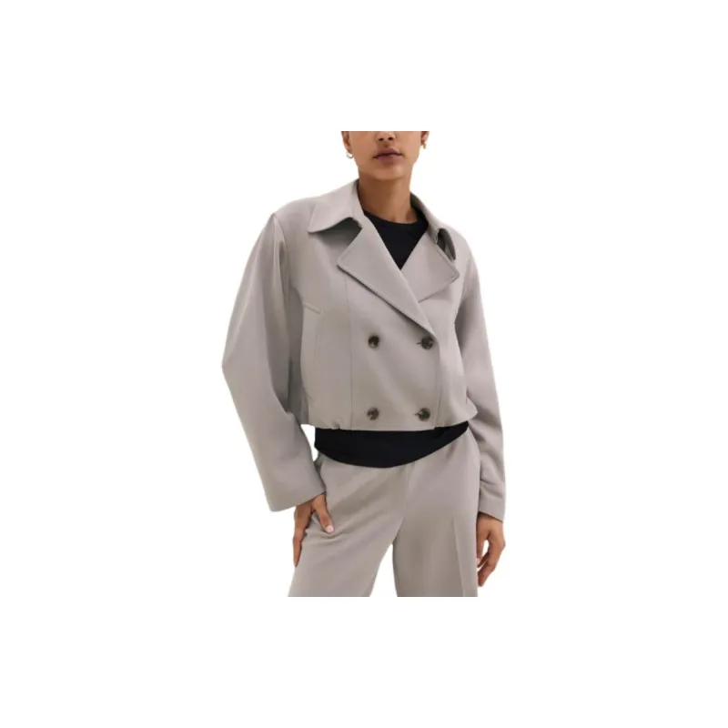 THEORY Admiral Crepe Double-Breasted Crop Trench Coat-1