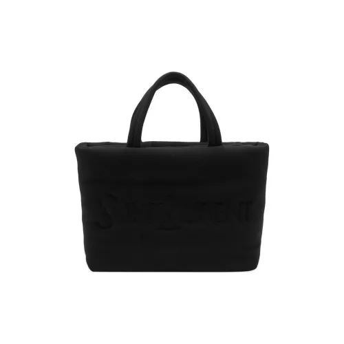 SAINT LAURENT Cotton Tote Bag Shopping Bag Handbag Men's Black